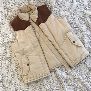Leather Tooled Lauren Jeans Co Tan Vest Medium